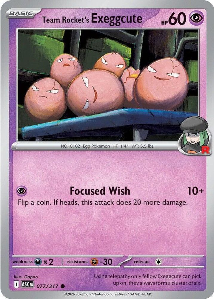 Team Rocket's Exeggcute 077  - Reverse Holofoil ME Ascended Heroes - Common