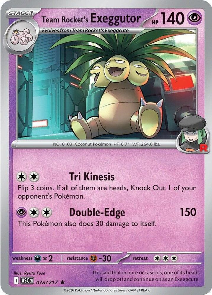 Team Rocket's Exeggutor 078  - Reverse Holofoil ME Ascended Heroes - Rare