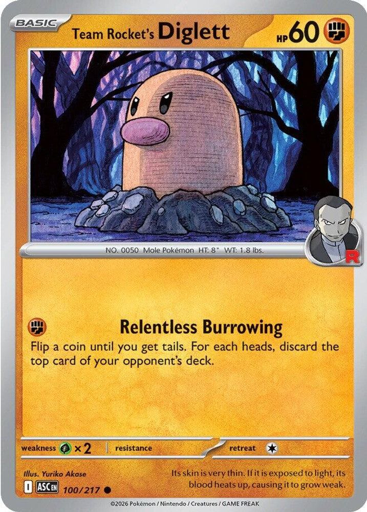 Team Rocket's Diglett 100  - Reverse Holofoil ME Ascended Heroes - Common