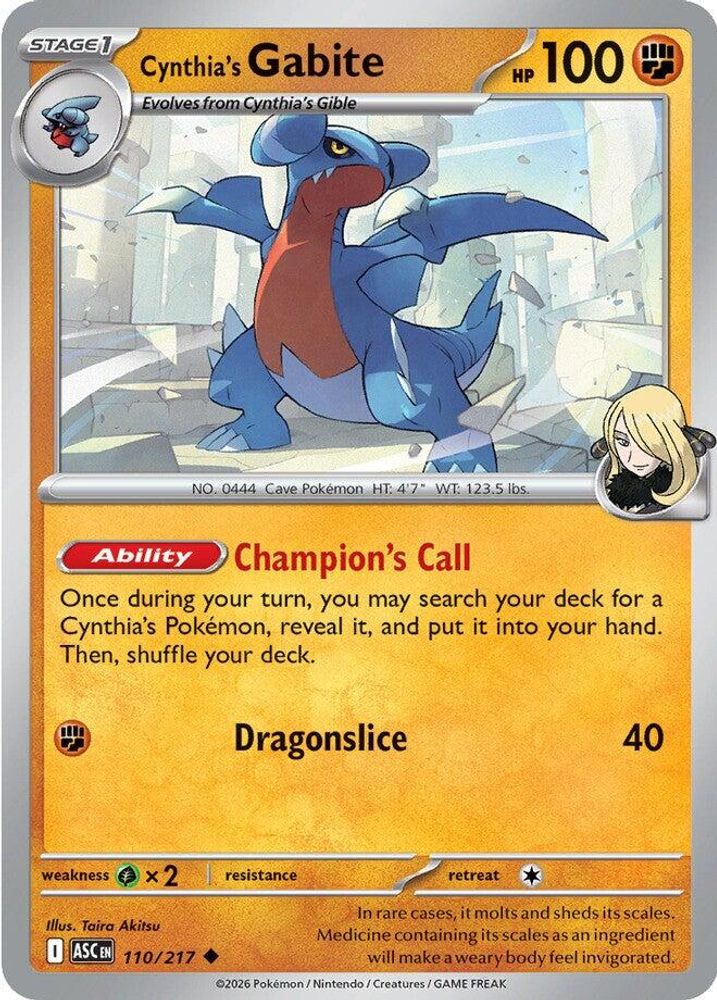 Cynthia's Gabite 110  - Reverse Holofoil ME Ascended Heroes - Uncommon
