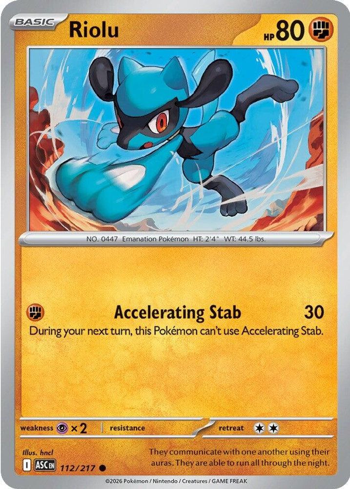 Riolu 112  - Reverse Holofoil ME Ascended Heroes - Common