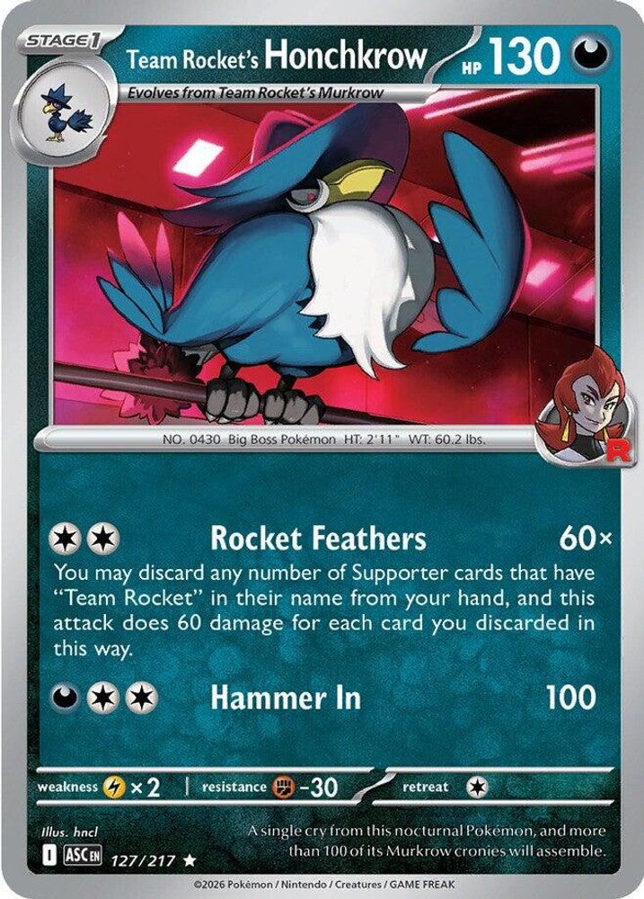Team Rocket's Honchkrow 127  - Reverse Holofoil ME Ascended Heroes - Rare