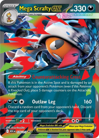 Mega Scrafty ex (135/217) [Mega Evolution: Ascended Heroes]