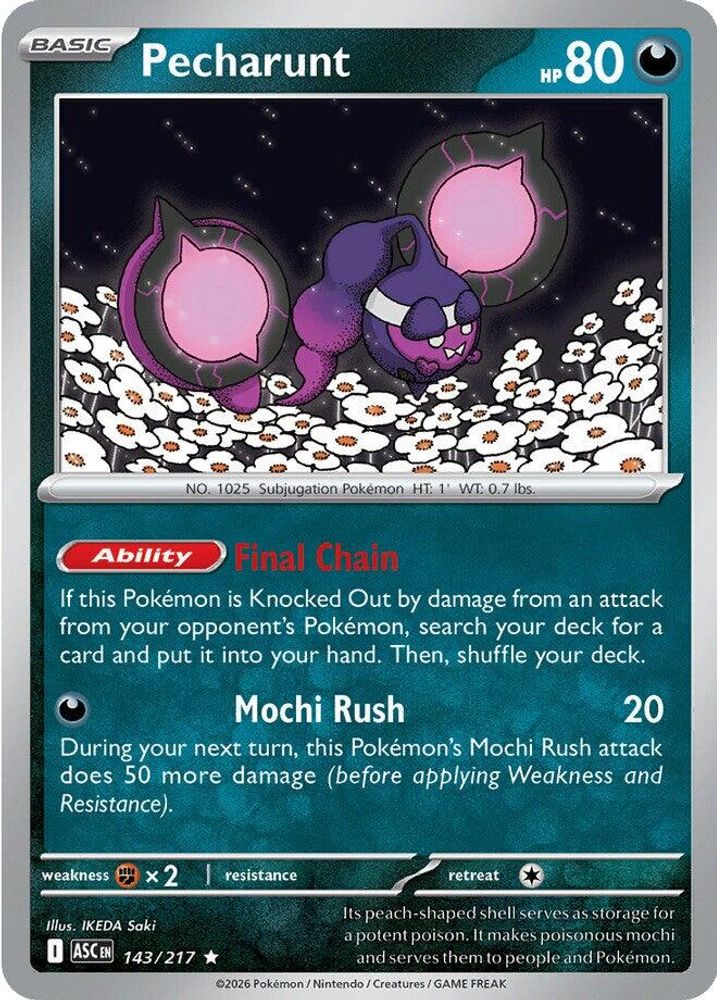 Pecharunt 143  - Reverse Holofoil ME Ascended Heroes - Rare