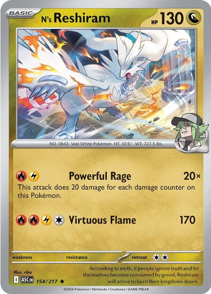 N's Reshiram 154  - Reverse Holofoil ME Ascended Heroes - Rare