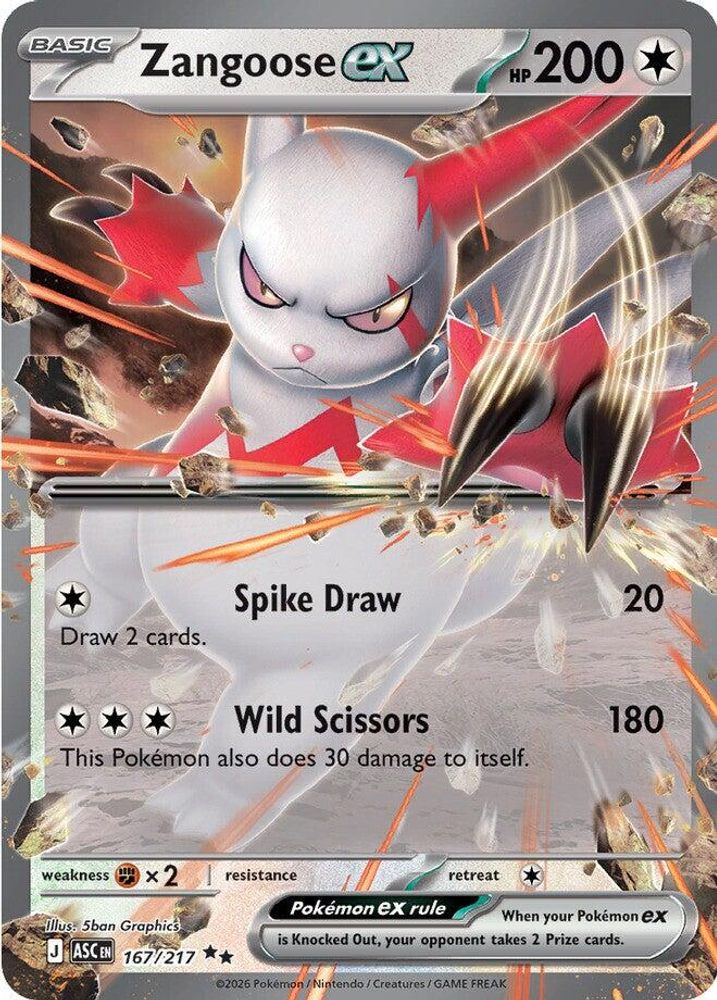 Zangoose ex (167/217) [Mega Evolution: Ascended Heroes]
