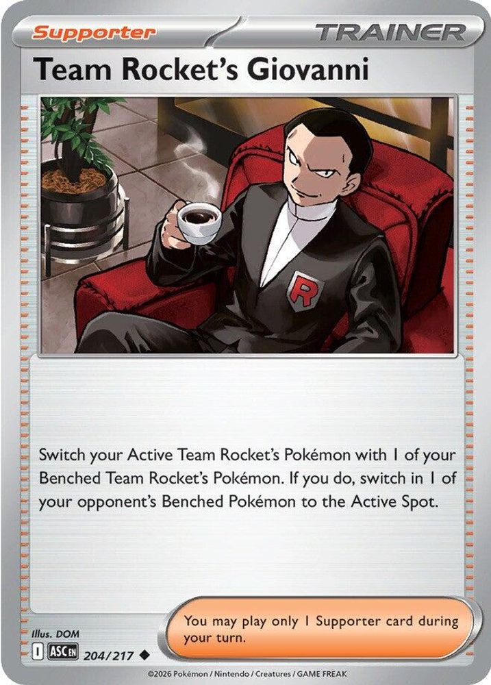 Team Rocket's Giovanni 204  - Reverse Holofoil ME Ascended Heroes - Uncommon