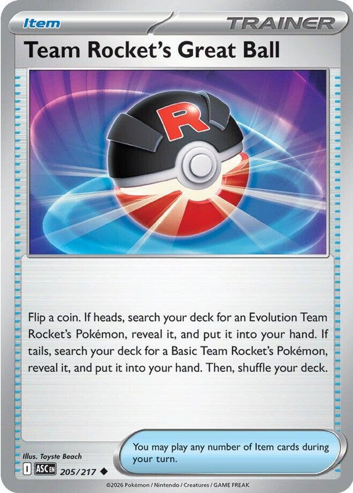 Team Rocket's Great Ball 205  - Reverse Holofoil ME Ascended Heroes - Uncommon