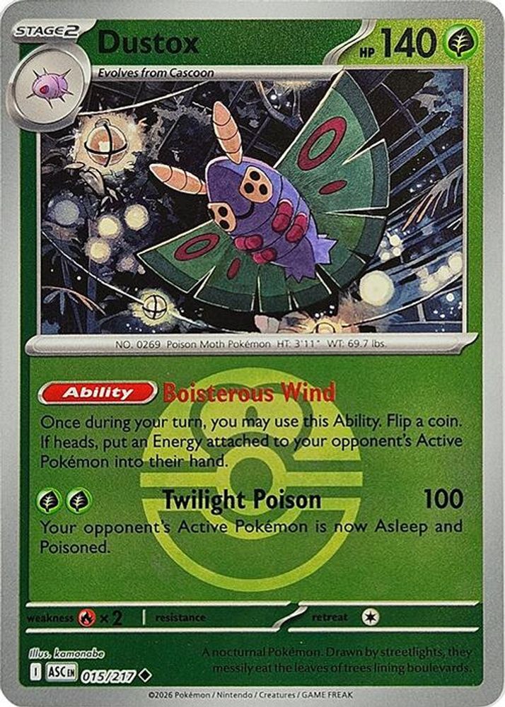 Dustox (015/217) (Love Ball) [Mega Evolution: Ascended Heroes]