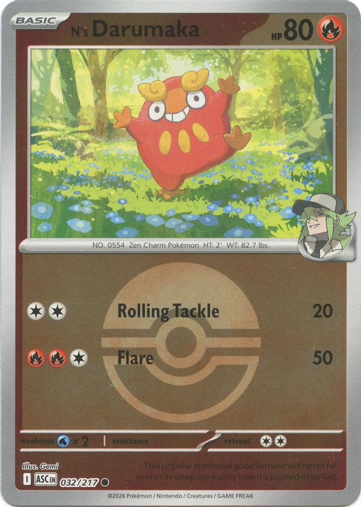 N's Darumaka (032/217) (Poke Ball) [Mega Evolution: Ascended Heroes]