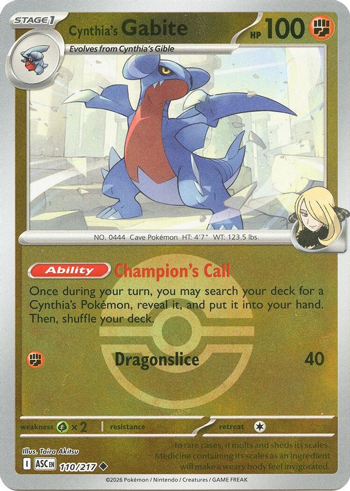 Cynthia's Gabite (110/217) (Poke Ball) [Mega Evolution: Ascended Heroes]