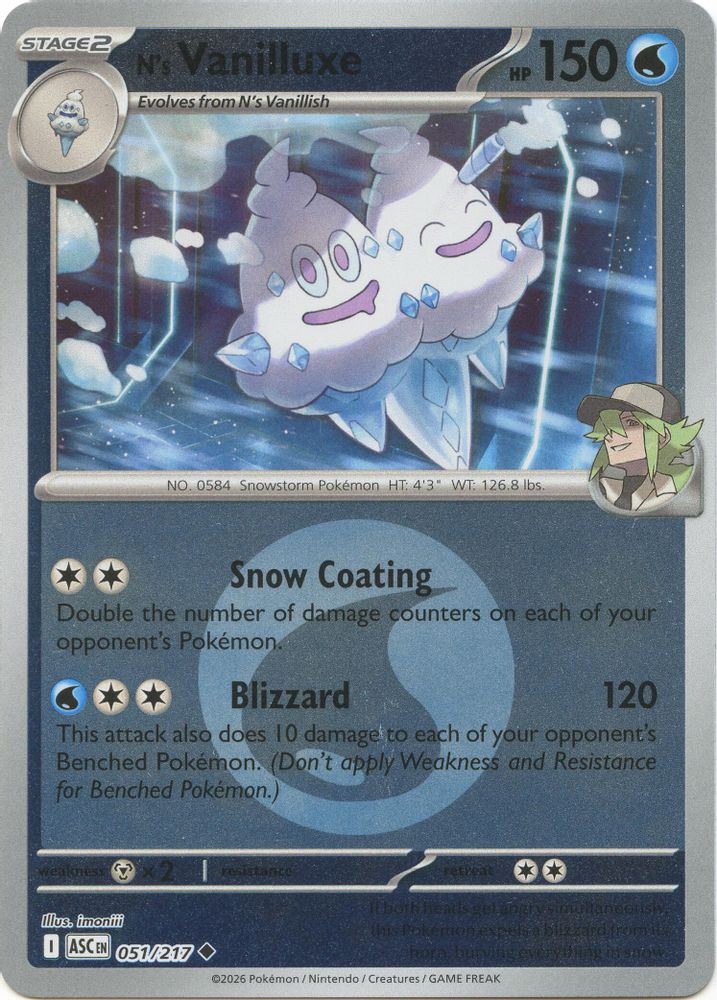 N's Vanilluxe (051/217) (Energy Symbol Pattern) [Mega Evolution: Ascended Heroes]