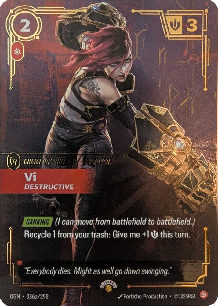 Vi - Destructive (036a/298) - [Riftbound Promotional Cards Foil] (Riftbound TCG)