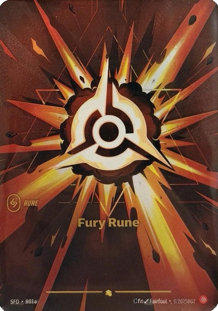 Fury Rune (Alternate Art) (R01a) - [Spiritforged Foil] (Riftbound TCG)