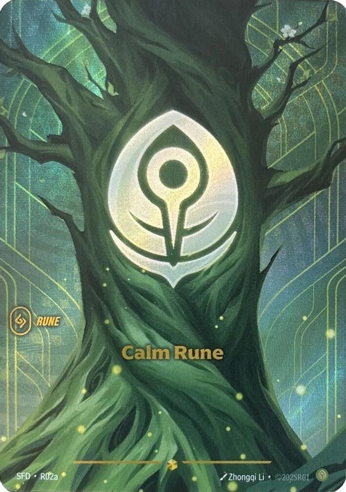 Calm Rune (Alternate Art) (R02a) - [Spiritforged Foil] (Riftbound TCG)