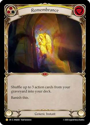 Remembrance (Yellow) (ANQ026) (ANQ026) - Compendium of Rathe - Antiquity Pack Cold Foil