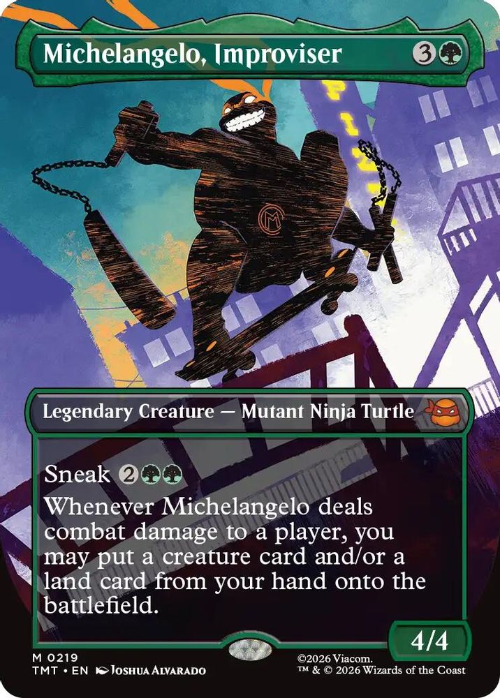 Michelangelo, Improviser (Borderless) [Teenage Mutant Ninja Turtles]