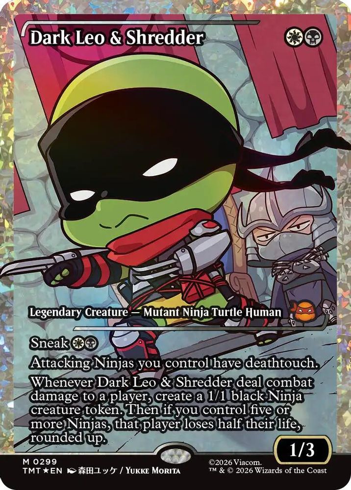 Dark Leo & Shredder (Showcase) (Fracture Foil) [Teenage Mutant Ninja Turtles]