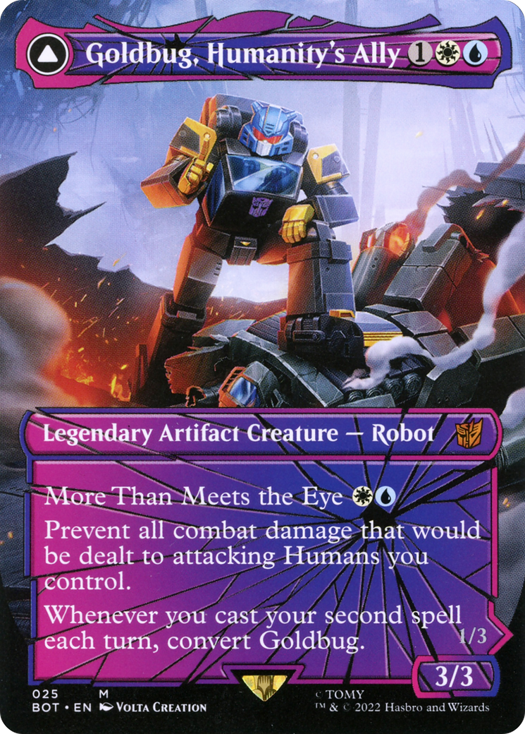 Goldbug, Humanity's Ally // Goldbug, Scrappy Scout (Shattered Glass) [Universes Beyond: Transformers]