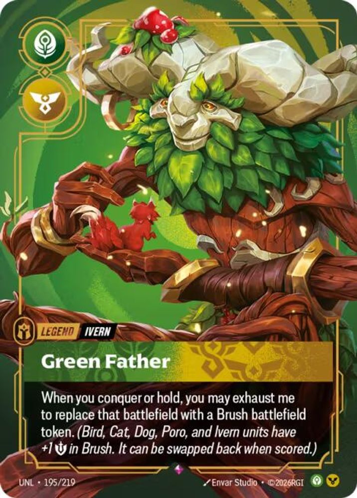 Ivern - Green Father (195/219) - [Unleashed Foil] (Riftbound TCG)