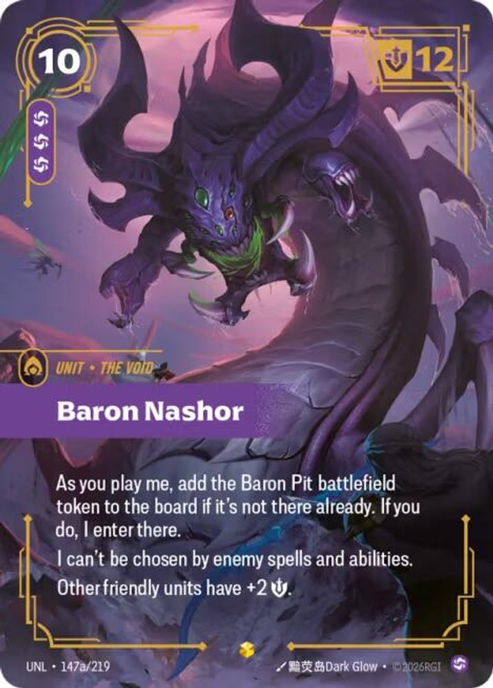 Baron Nashor (Alternate Art) (147a/219) - [Unleashed Foil] (Riftbound TCG)