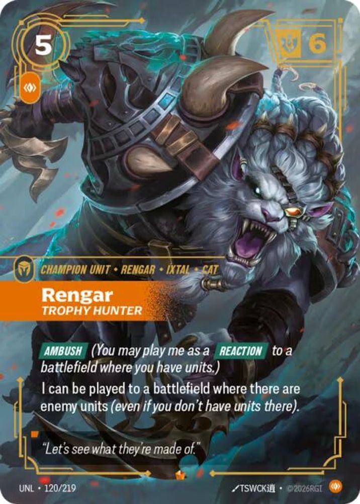Rengar - Trophy Hunter (120/219) - [Unleashed Foil] (Riftbound TCG)