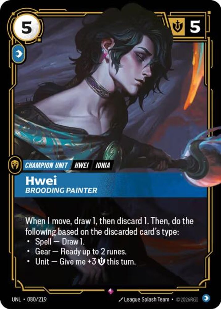 Hwei - Brooding Painter (080/219) - [Unleashed Foil] (Riftbound TCG)