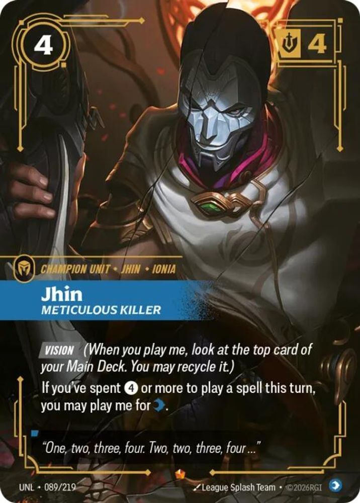 Jhin - Meticulous Killer (089/219) - [Unleashed Foil] (Riftbound TCG)