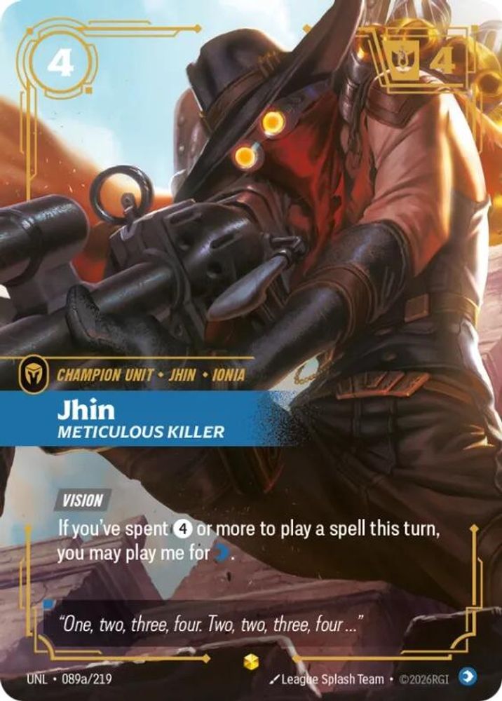 Jhin - Meticulous Killer (Alternate Art) (089a/219) - [Unleashed Foil] (Riftbound TCG)