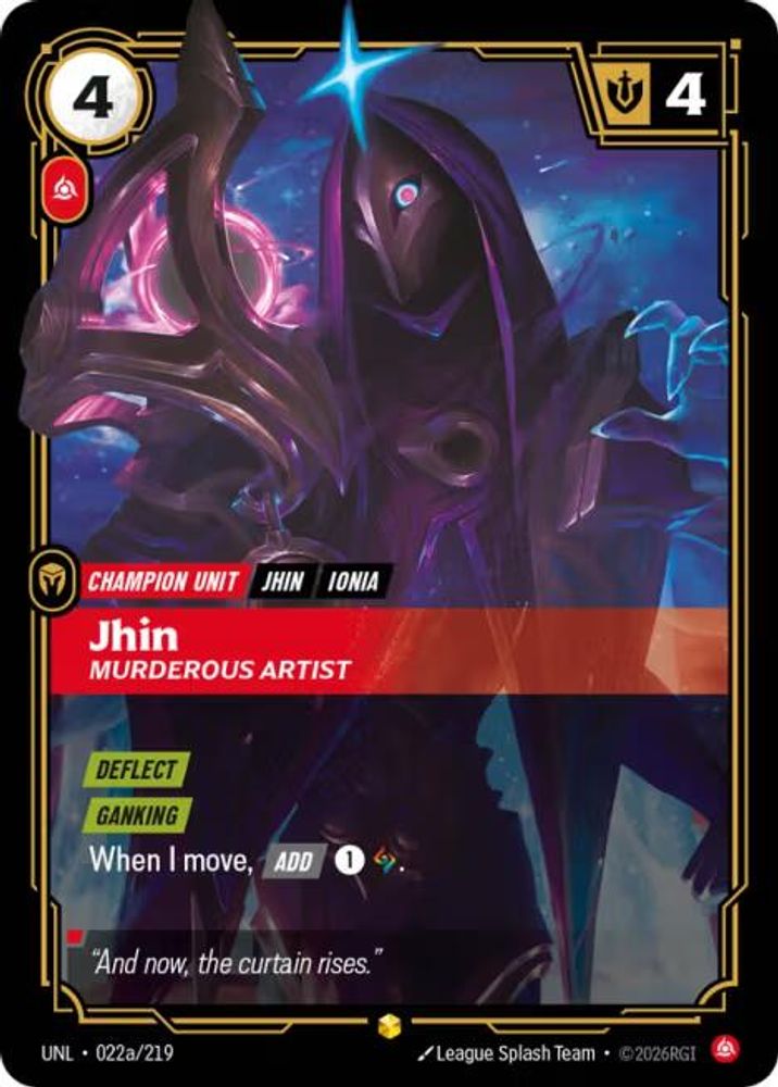 Jhin - Murderous Artist (Alternate Art) (022a/219) - [Unleashed Foil] (Riftbound TCG)