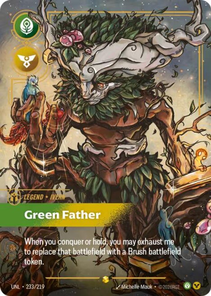 Ivern - Green Father (Overnumbered) (233/219) - [Unleashed Foil] (Riftbound TCG)