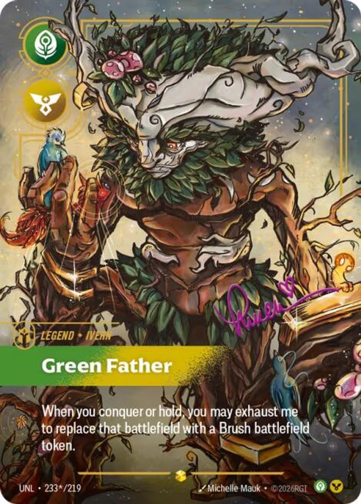 Ivern - Green Father (Signature) (233*/219) - [Unleashed Foil] (Riftbound TCG)