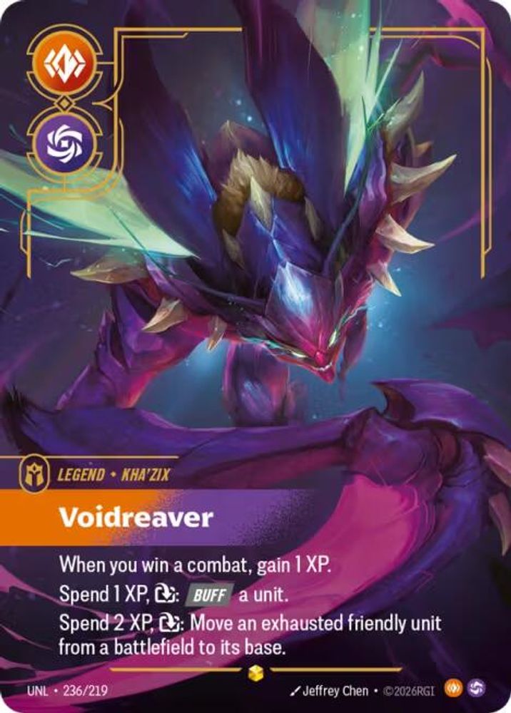 Kha'Zix - Voidreaver (Overnumbered) (236/219) - [Unleashed Foil] (Riftbound TCG)
