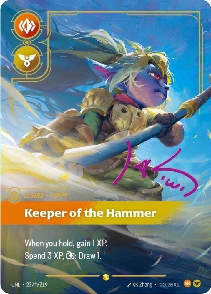 Poppy - Keeper of the Hammer (Signature) (237*/219) - [Unleashed Foil] (Riftbound TCG)