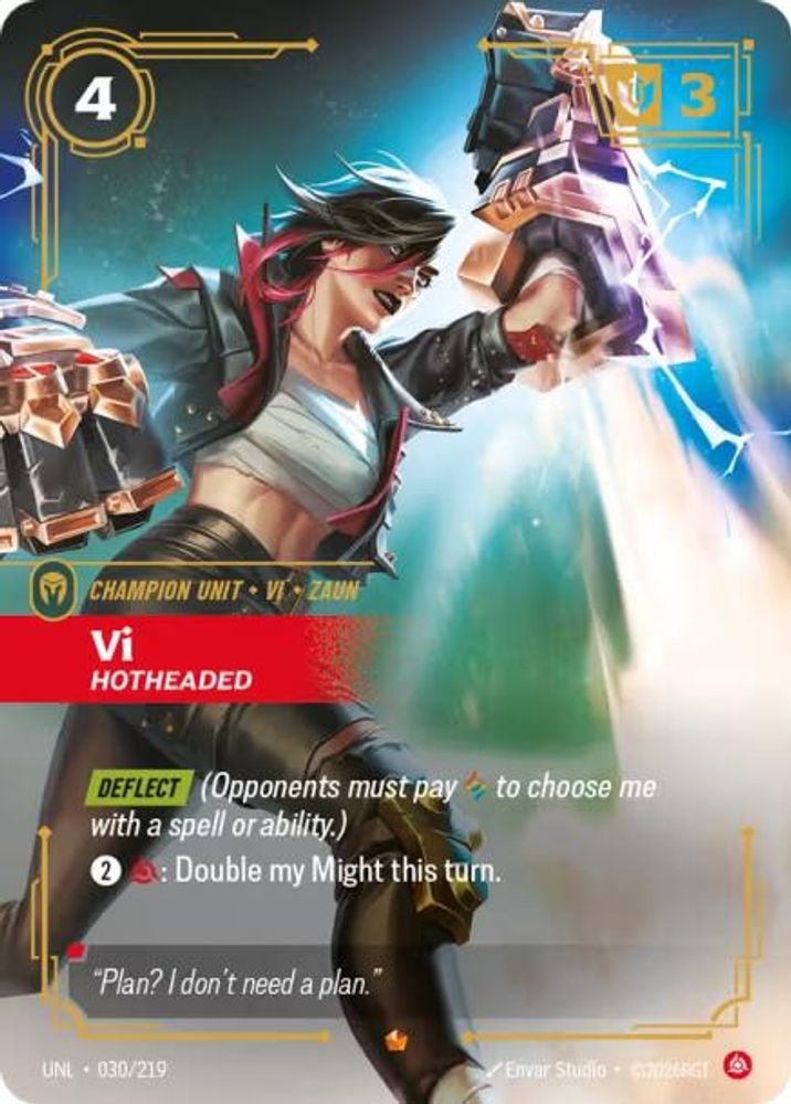Vi - Hotheaded (030/219) - [Unleashed Foil] (Riftbound TCG)