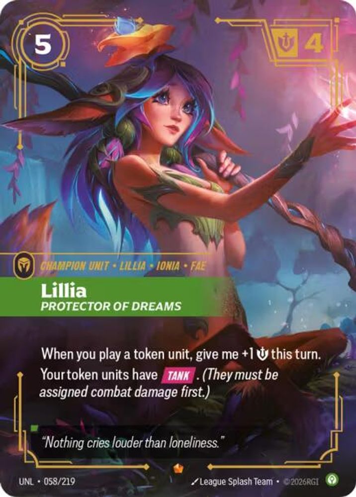 Lillia - Protector of Dreams (058/219) - [Unleashed Foil] (Riftbound TCG)