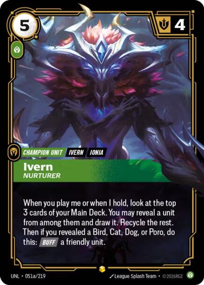 Ivern - Nurturer (Alternate Art) (051a/219) - [Unleashed Foil] (Riftbound TCG)