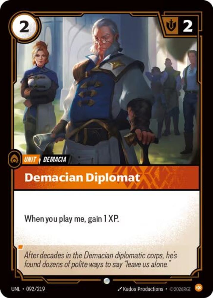 Demacian Diplomat (092/219) - [Unleashed Foil] (Riftbound TCG)