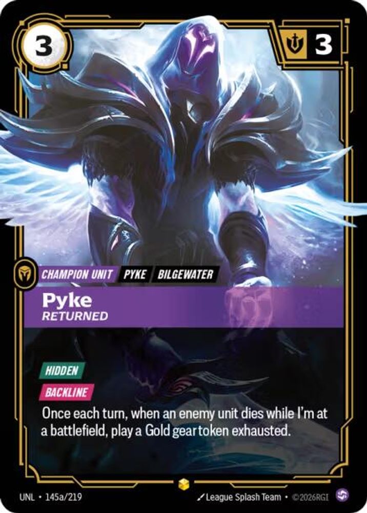 Pyke - Returned (Alternate Art) (145a/219) - [Unleashed Foil] (Riftbound TCG)