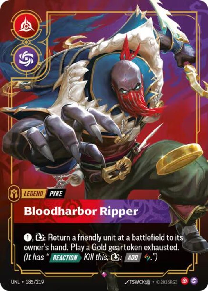 Pyke - Bloodharbor Ripper (185/219) - [Unleashed Foil] (Riftbound TCG)