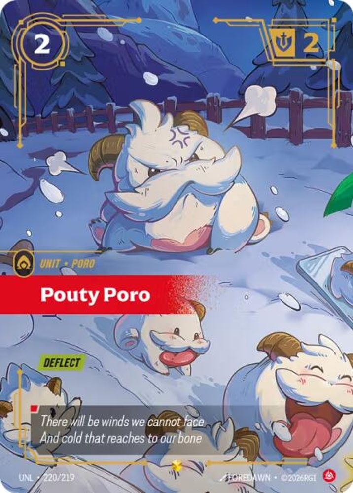 Pouty Poro (Overnumbered) (220/219) - [Unleashed Foil] (Riftbound TCG)