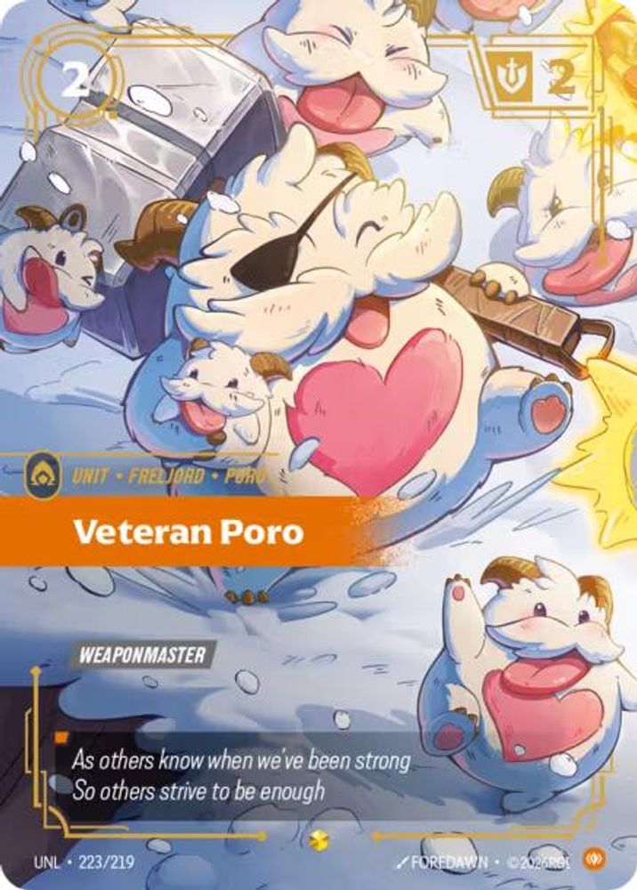 Veteran Poro (Overnumbered) (223/219) - [Unleashed Foil] (Riftbound TCG)