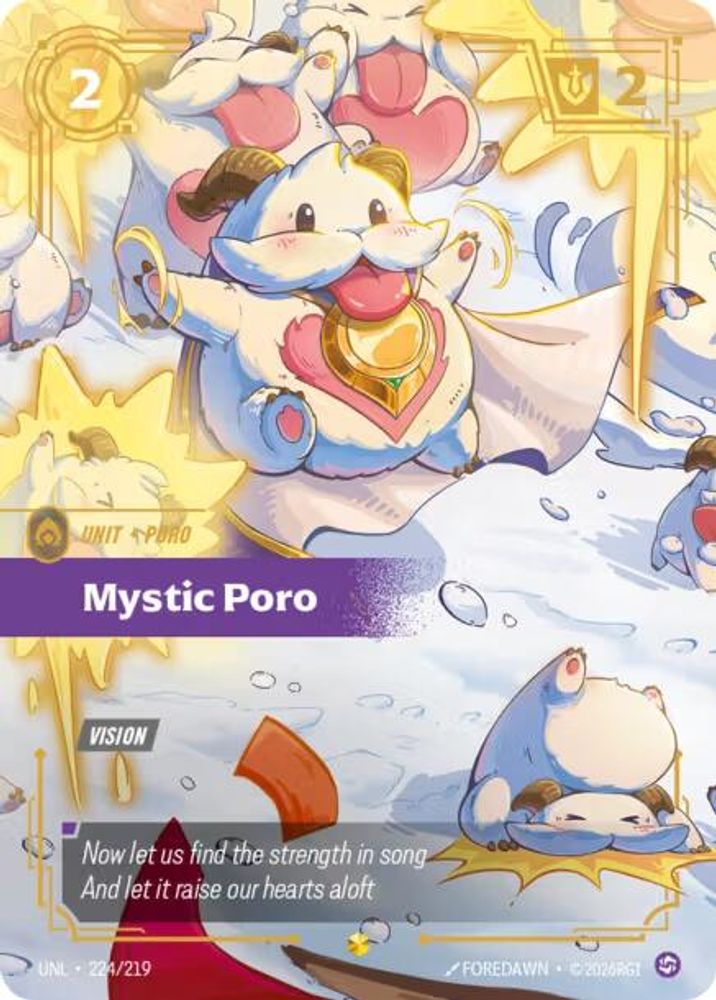 Mystic Poro (Overnumbered) (224/219) - [Unleashed Foil] (Riftbound TCG)