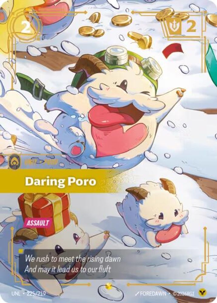 Daring Poro (Overnumbered) (225/219) - [Unleashed Foil] (Riftbound TCG)