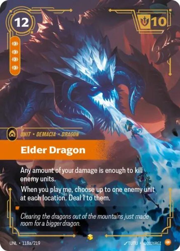 Elder Dragon (Alternate Art) (118a/219) - [Unleashed Foil] (Riftbound TCG)