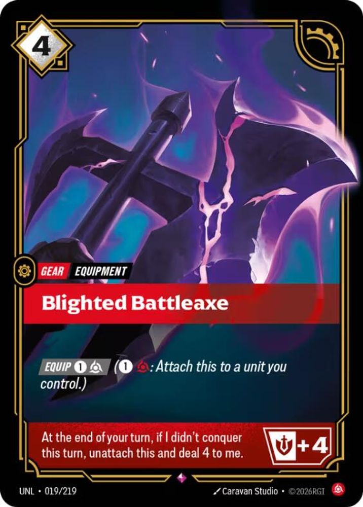 Blighted Battleaxe (019/219) - [Unleashed Foil] (Riftbound TCG)