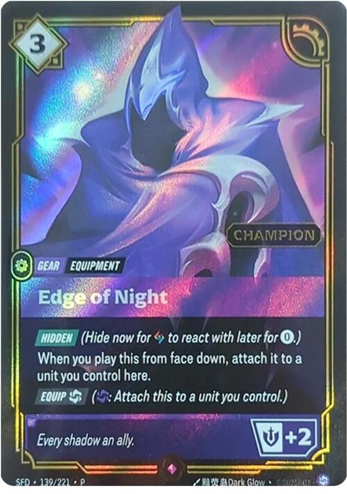Edge of Night (Champion) (139/221) - [Riftbound Organized Play Promotional Cards Foil] (Riftbound TCG)