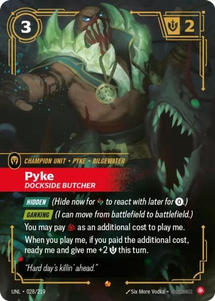 Pyke - Dockside Butcher (028/219) - [Unleashed Foil] (Riftbound TCG)