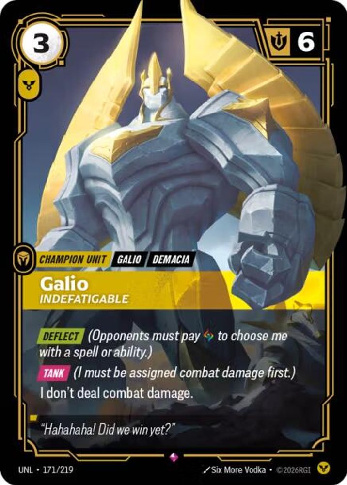 Galio - Indefatigable (171/219) - [Unleashed Foil] (Riftbound TCG)