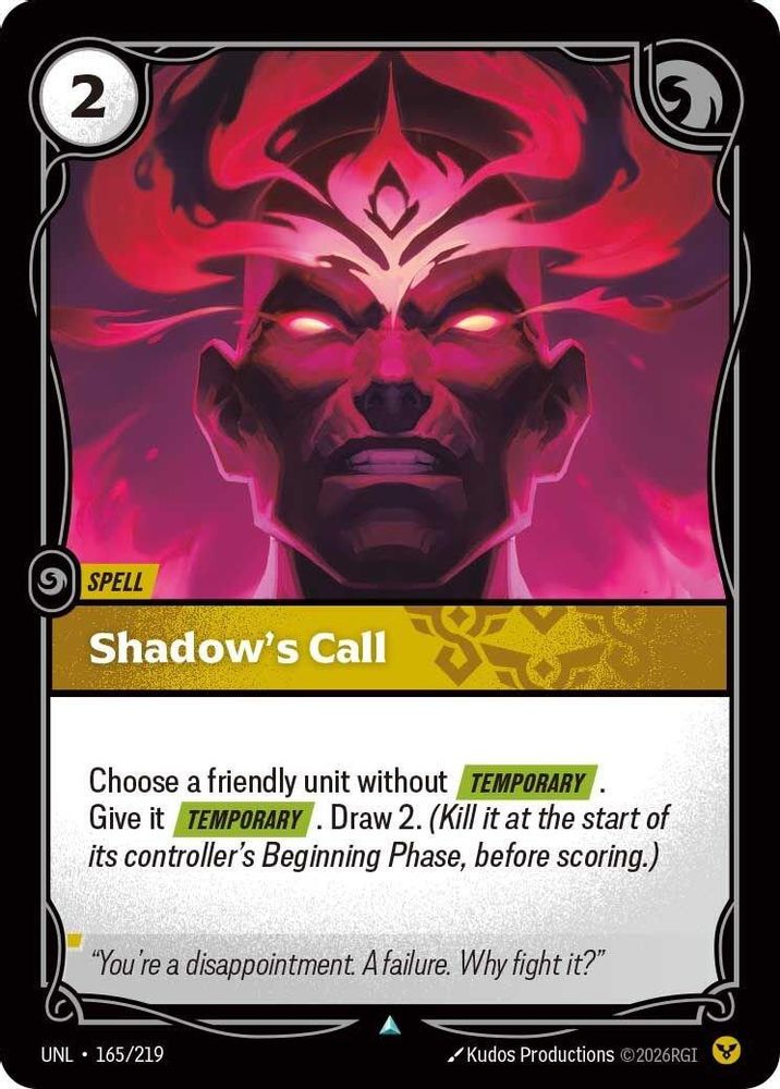 Shadow's Call (165/219) - [Unleashed Foil] (Riftbound TCG)